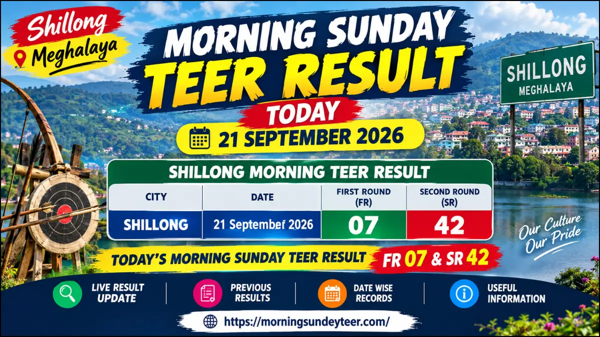 Morning Sunday Teer Result Today 21 September 2026 Shillong Update